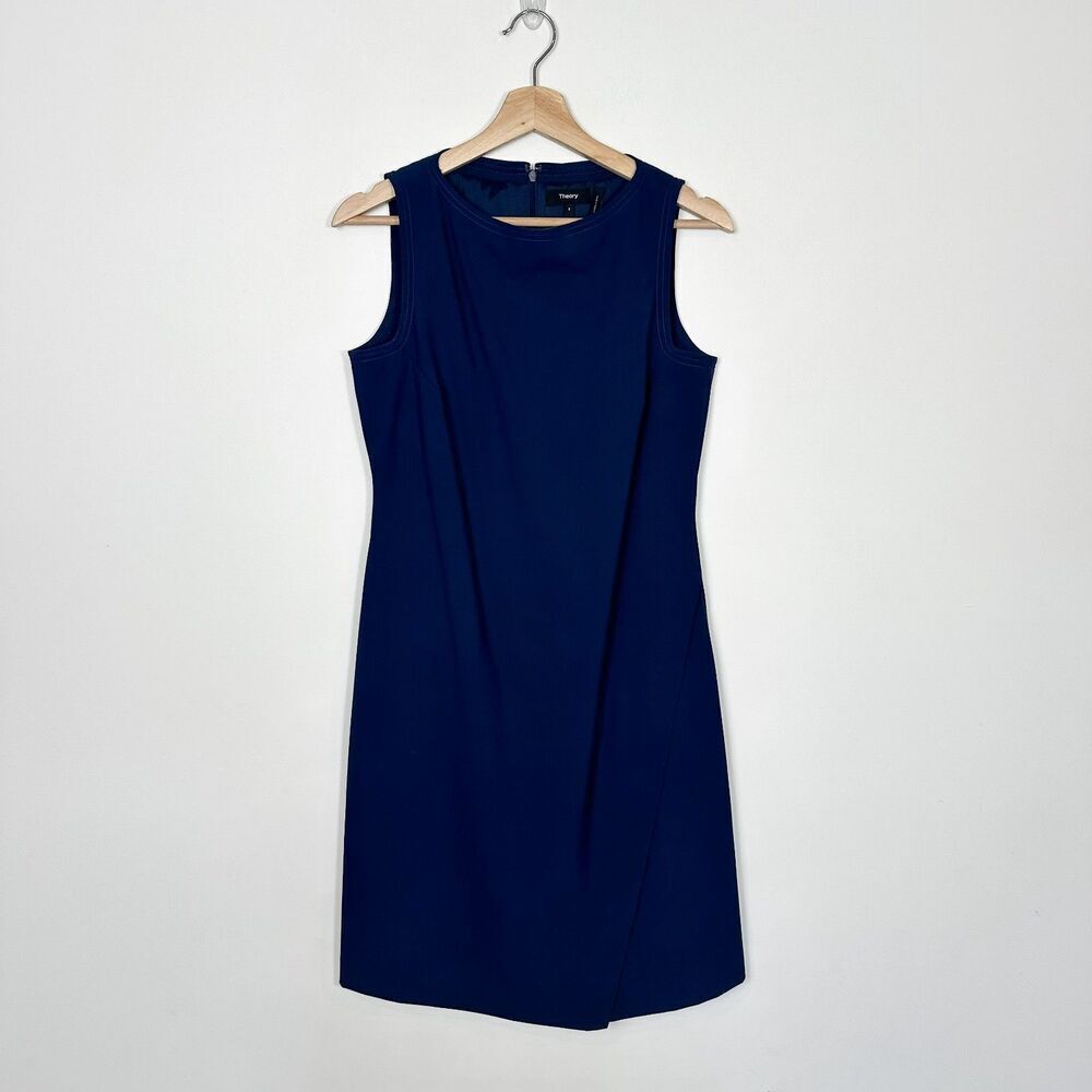 Theory Risbana Sleeveless Wrap Effect Shift Dress… - image 4